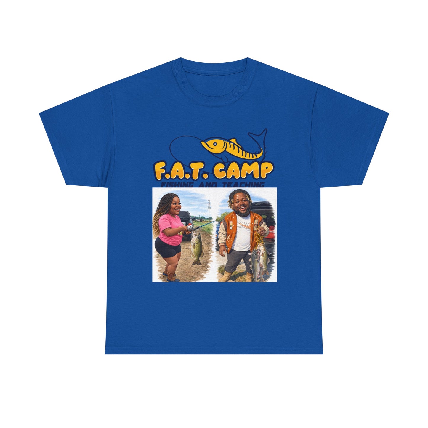 Fishing Tee — “F.A.T. Camp” 318 Baby / Nesha "Pretty Girls Fish Too" Graphic Shirt