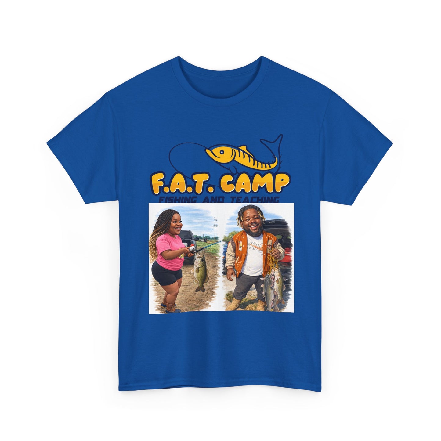 Fishing Tee — “F.A.T. Camp” 318 Baby / Nesha "Pretty Girls Fish Too" Graphic Shirt