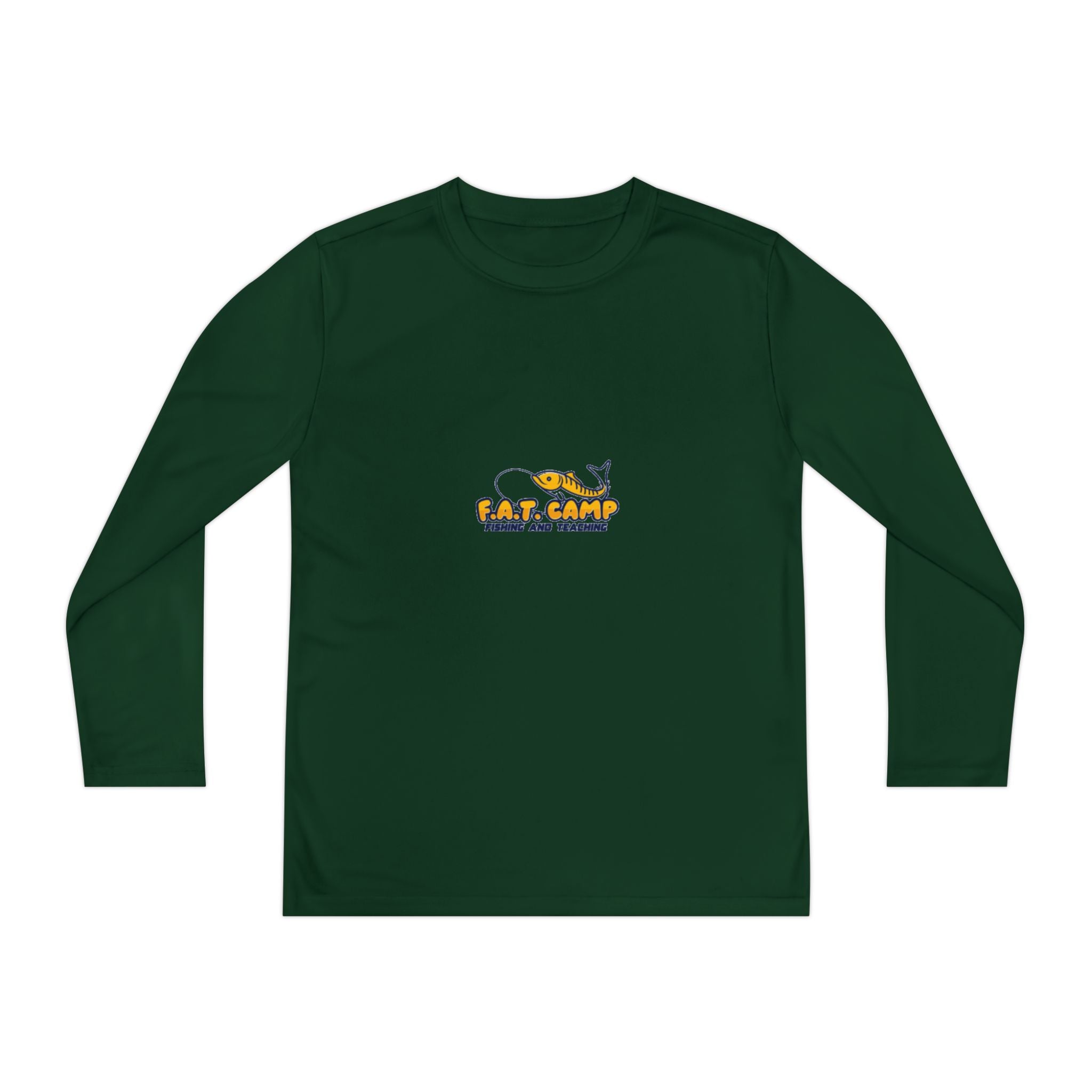 Eat Camp logo Youth Long Sleeve Tee | camper design, kids outdoor shirt