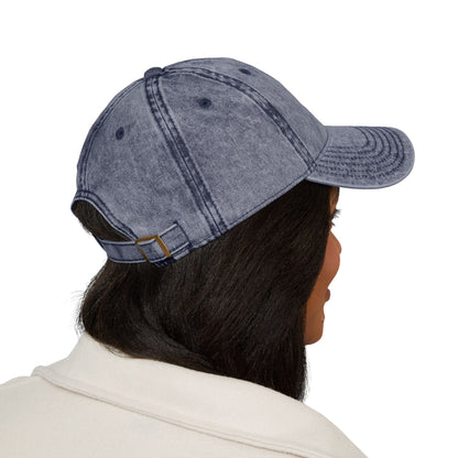 Tiny Sunflower Embroidery Vintage Cap | Distressed Baseball Hat