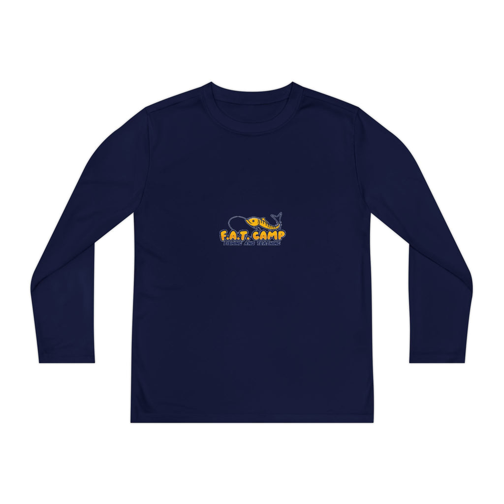 Eat Camp logo Youth Long Sleeve Tee | camper design, kids outdoor shirt