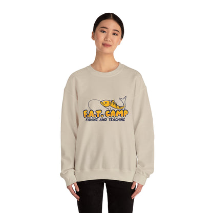 Fishing Camp Crewneck Sweatshirt — “F.A.T. CAMP” Graphic (Nesha, Louisiana 318)