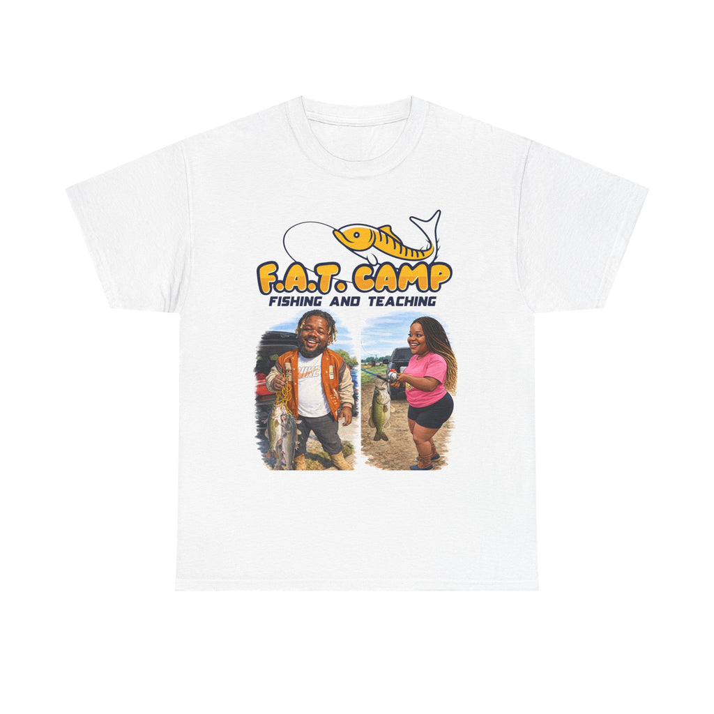 F.A.T. Camp Fishing & Teaching Tee — Funny Fishing Camp Graphic T-Shirt