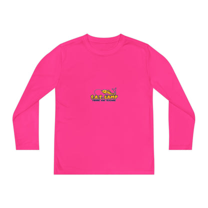 Eat Camp logo Youth Long Sleeve Tee | camper design, kids outdoor shirt