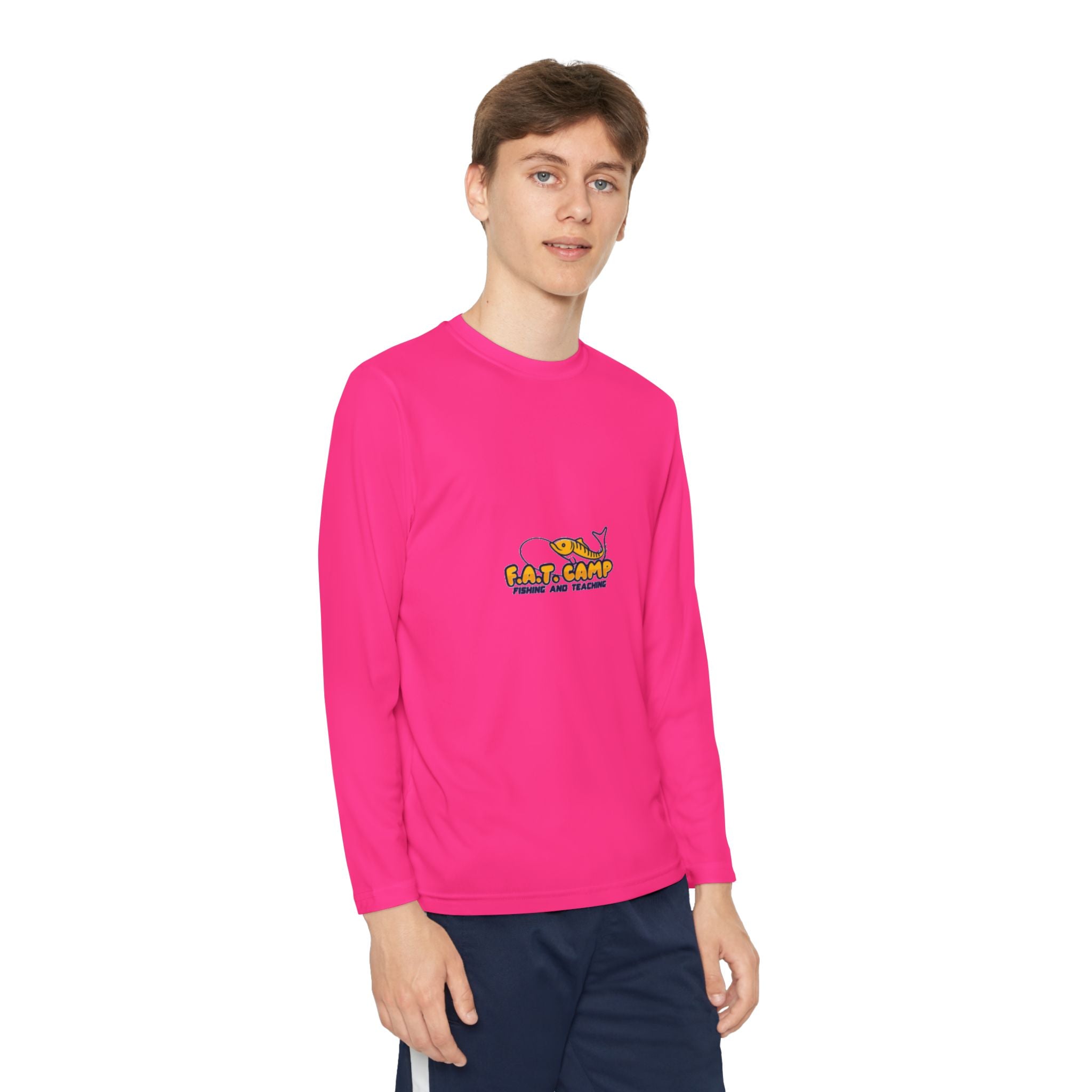 Eat Camp logo Youth Long Sleeve Tee | camper design, kids outdoor shirt