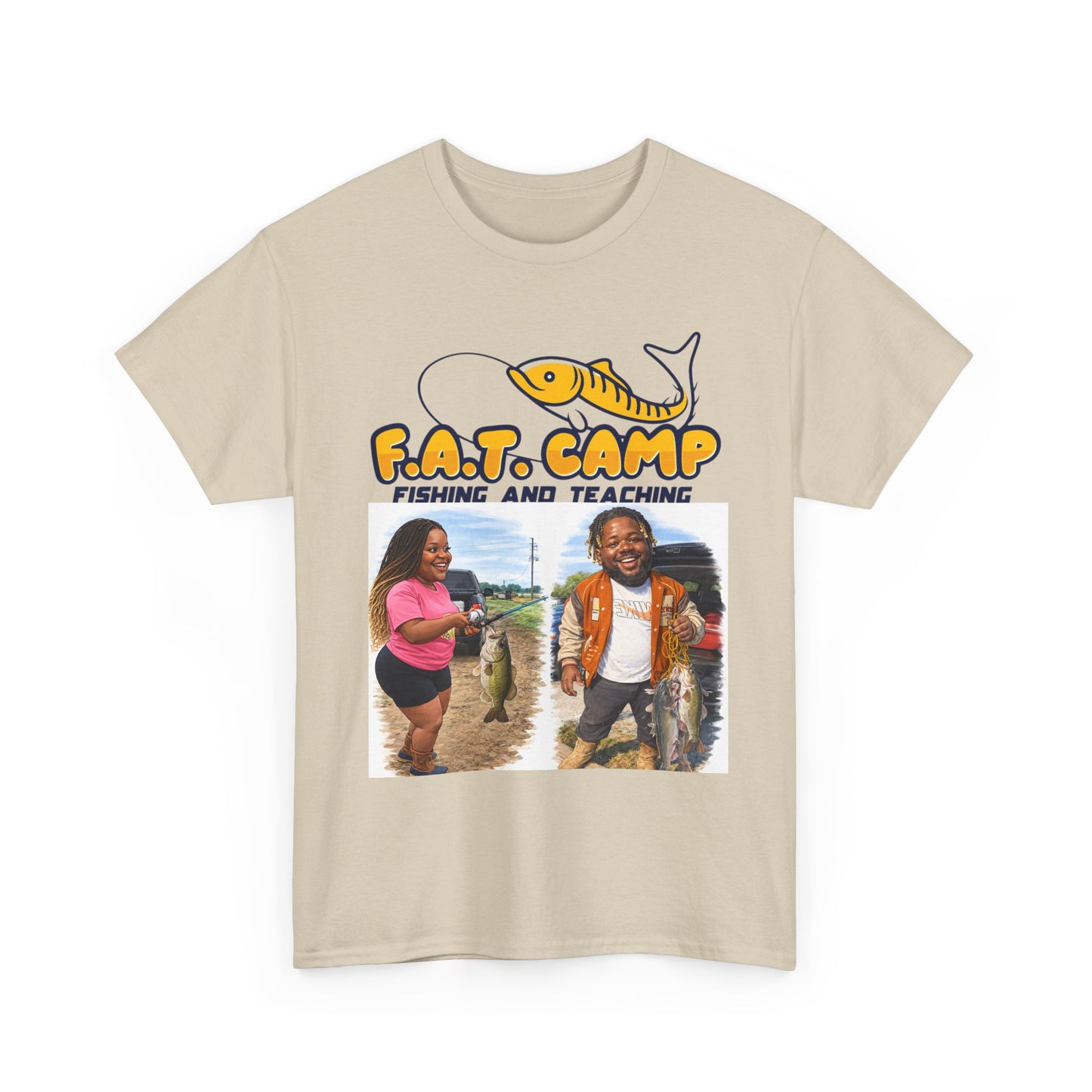 Fishing Tee — “F.A.T. Camp” 318 Baby / Nesha "Pretty Girls Fish Too" Graphic Shirt