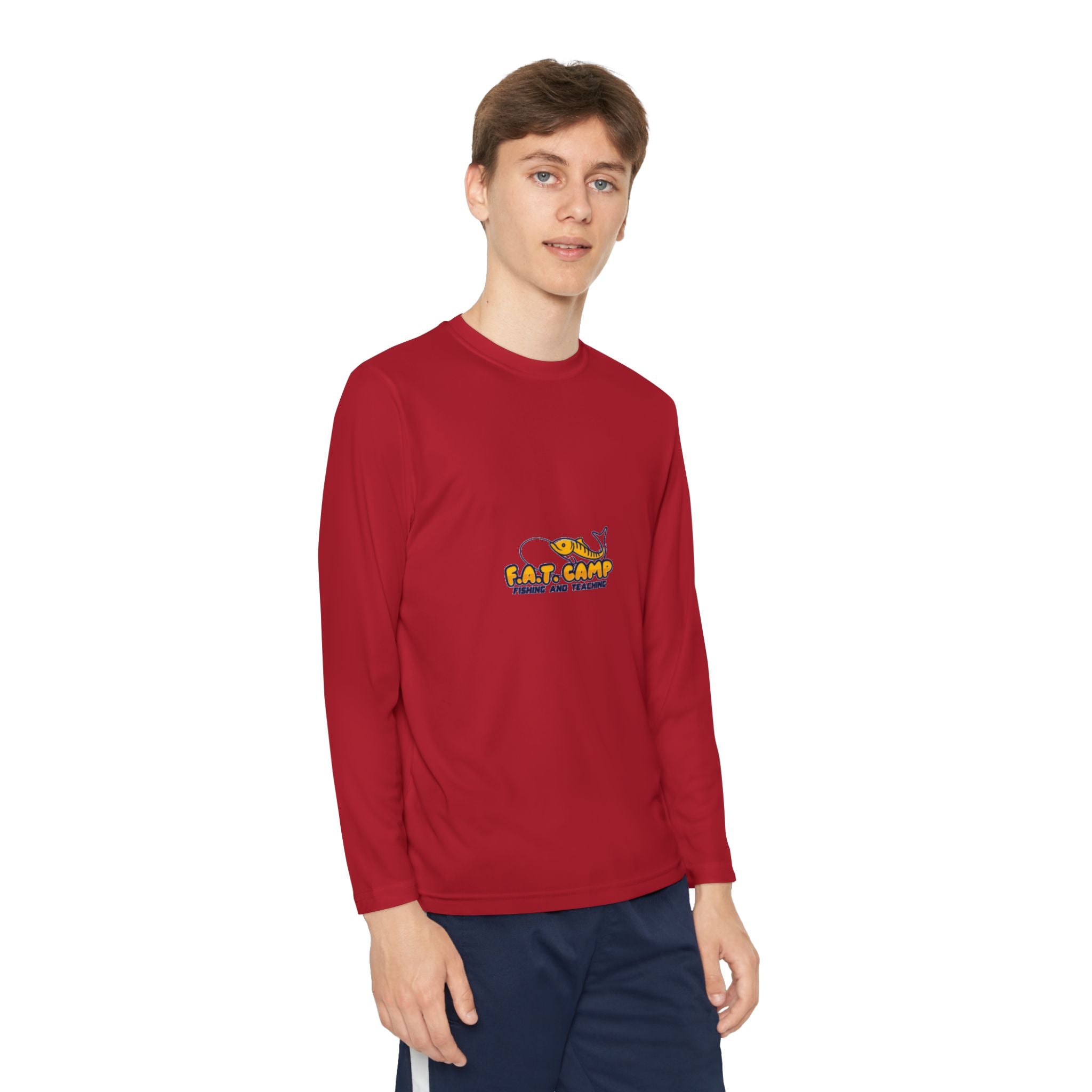 Eat Camp logo Youth Long Sleeve Tee | camper design, kids outdoor shirt