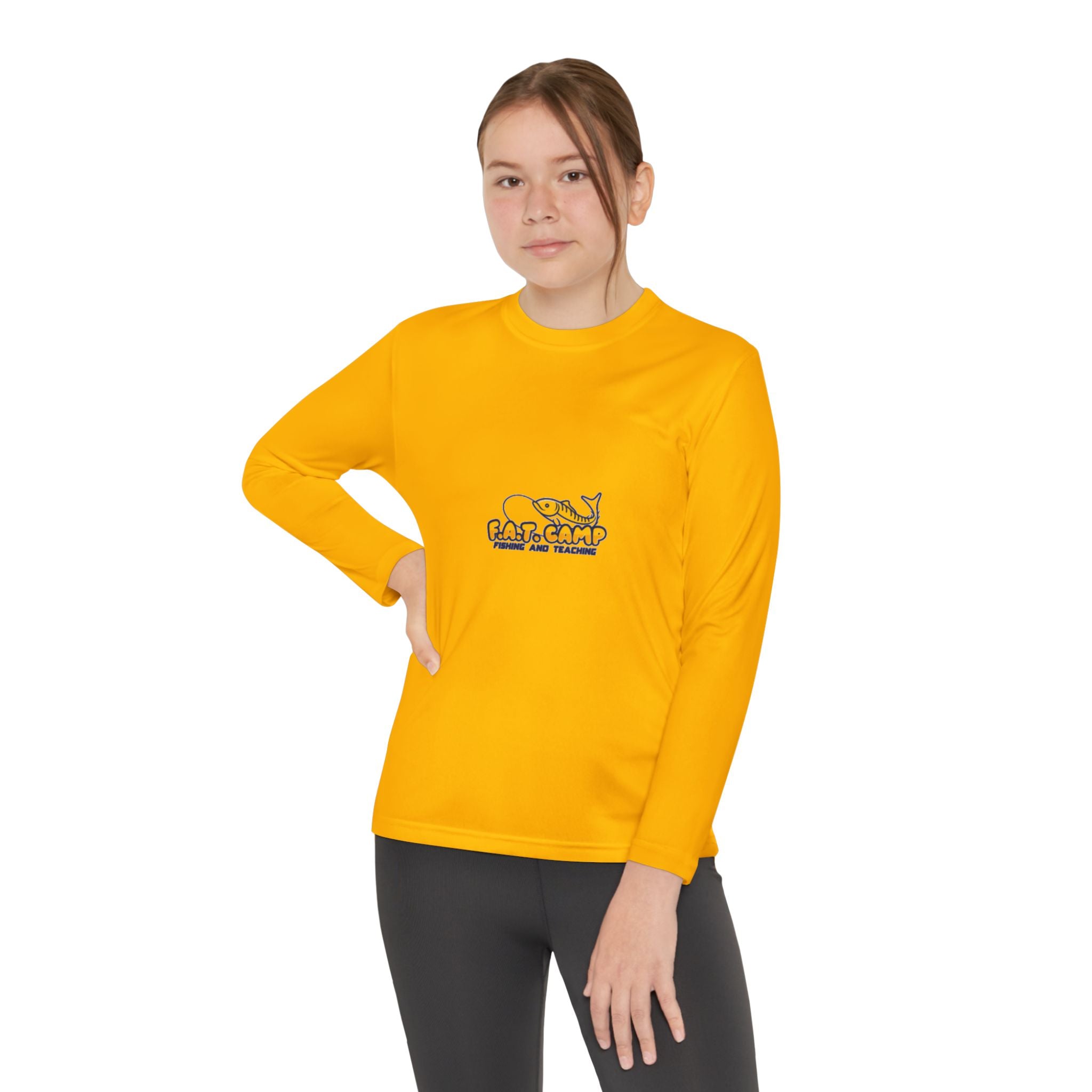 Eat Camp logo Youth Long Sleeve Tee | camper design, kids outdoor shirt