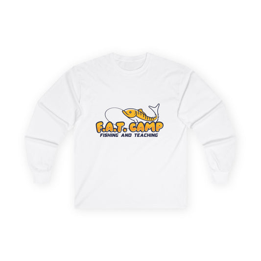 Fishing Camp Long Sleeve Tee — “F.A.T. Camp: Fishing and Teaching” Graphic