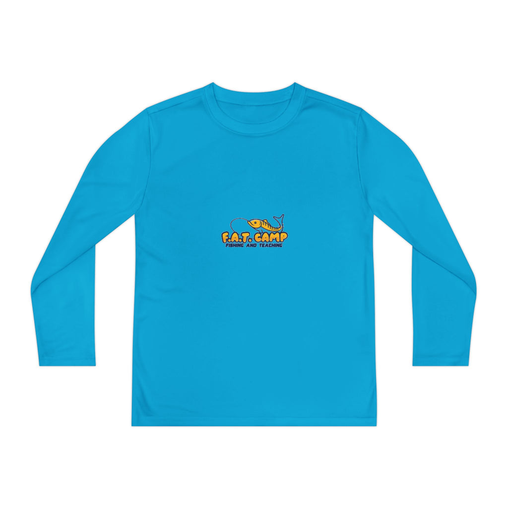 Eat Camp logo Youth Long Sleeve Tee | camper design, kids outdoor shirt