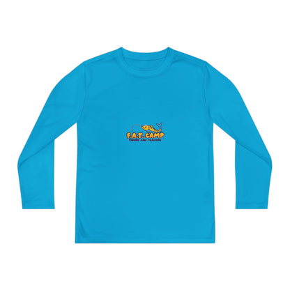 Eat Camp logo Youth Long Sleeve Tee | camper design, kids outdoor shirt