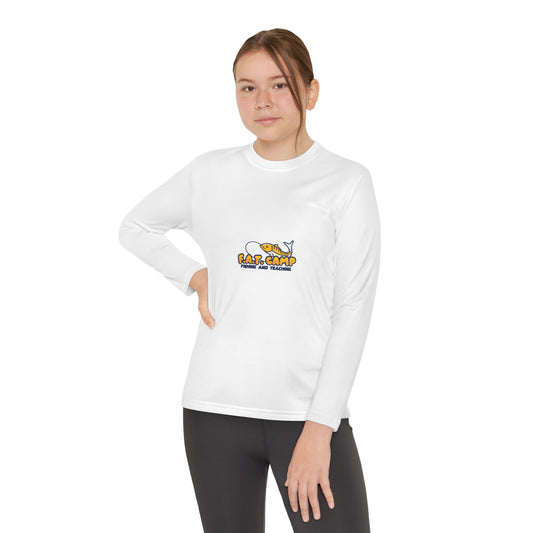 Eat Camp logo Youth Long Sleeve Tee | camper design, kids outdoor shirt