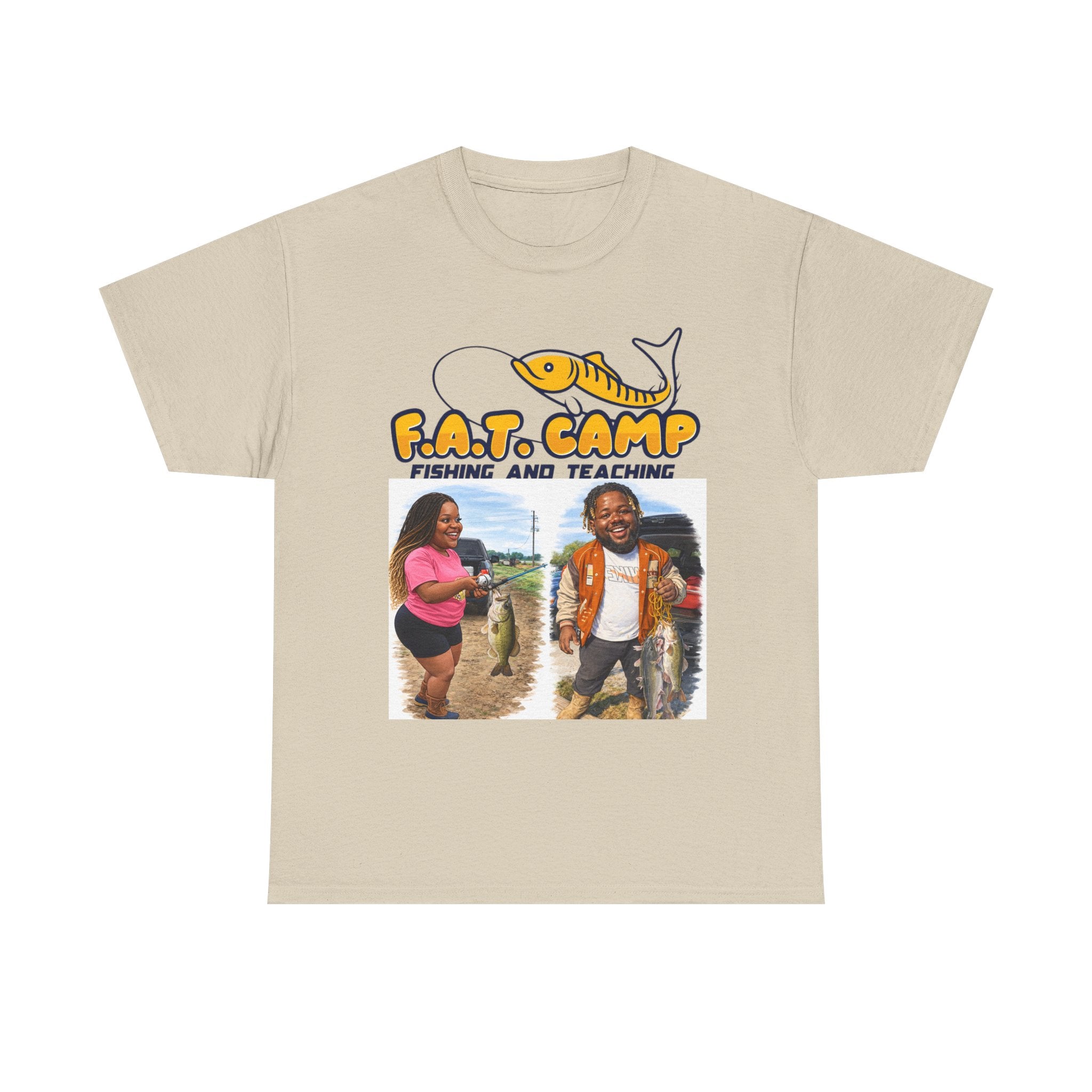 Fishing Tee — “F.A.T. Camp” 318 Baby / Nesha "Pretty Girls Fish Too" Graphic Shirt