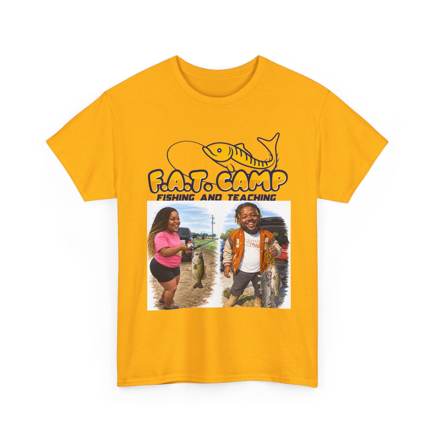 Fishing Tee — “F.A.T. Camp” 318 Baby / Nesha "Pretty Girls Fish Too" Graphic Shirt