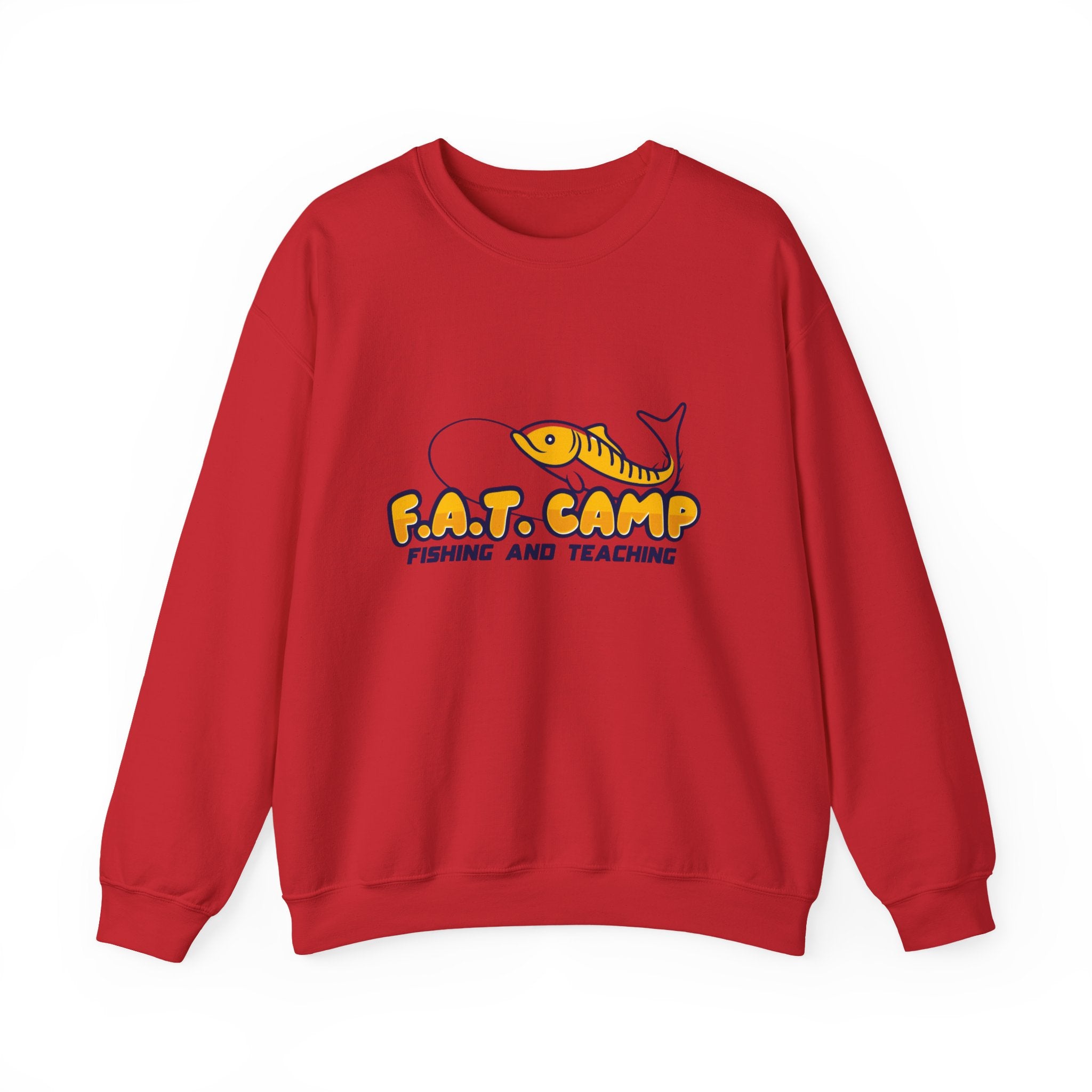 Fishing Camp Crewneck Sweatshirt — “F.A.T. CAMP” Graphic (Nesha, Louisiana 318)
