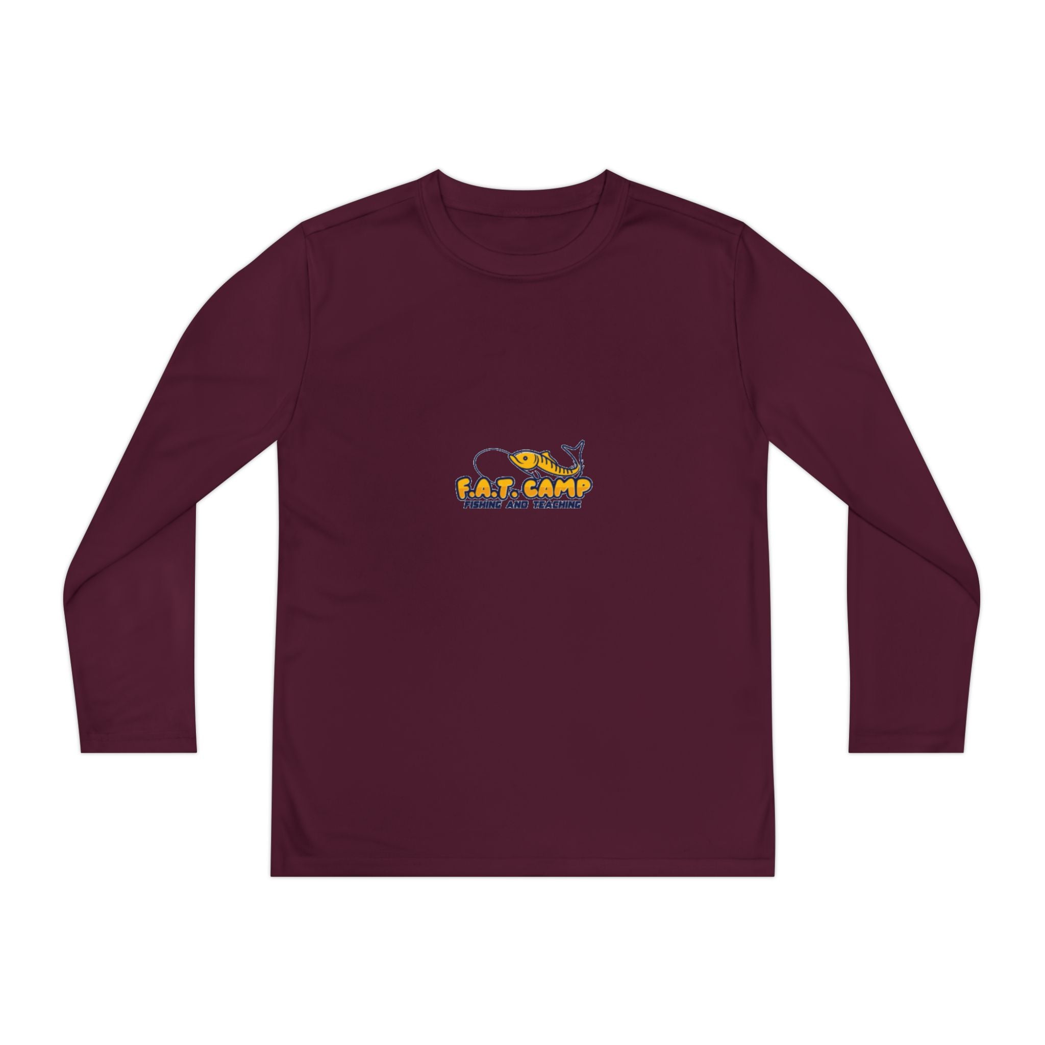 Eat Camp logo Youth Long Sleeve Tee | camper design, kids outdoor shirt
