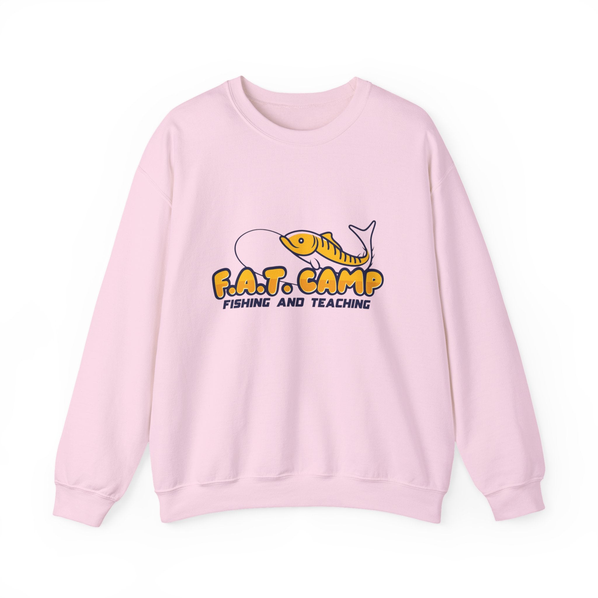 Fishing Camp Crewneck Sweatshirt — “F.A.T. CAMP” Graphic (Nesha, Louisiana 318)
