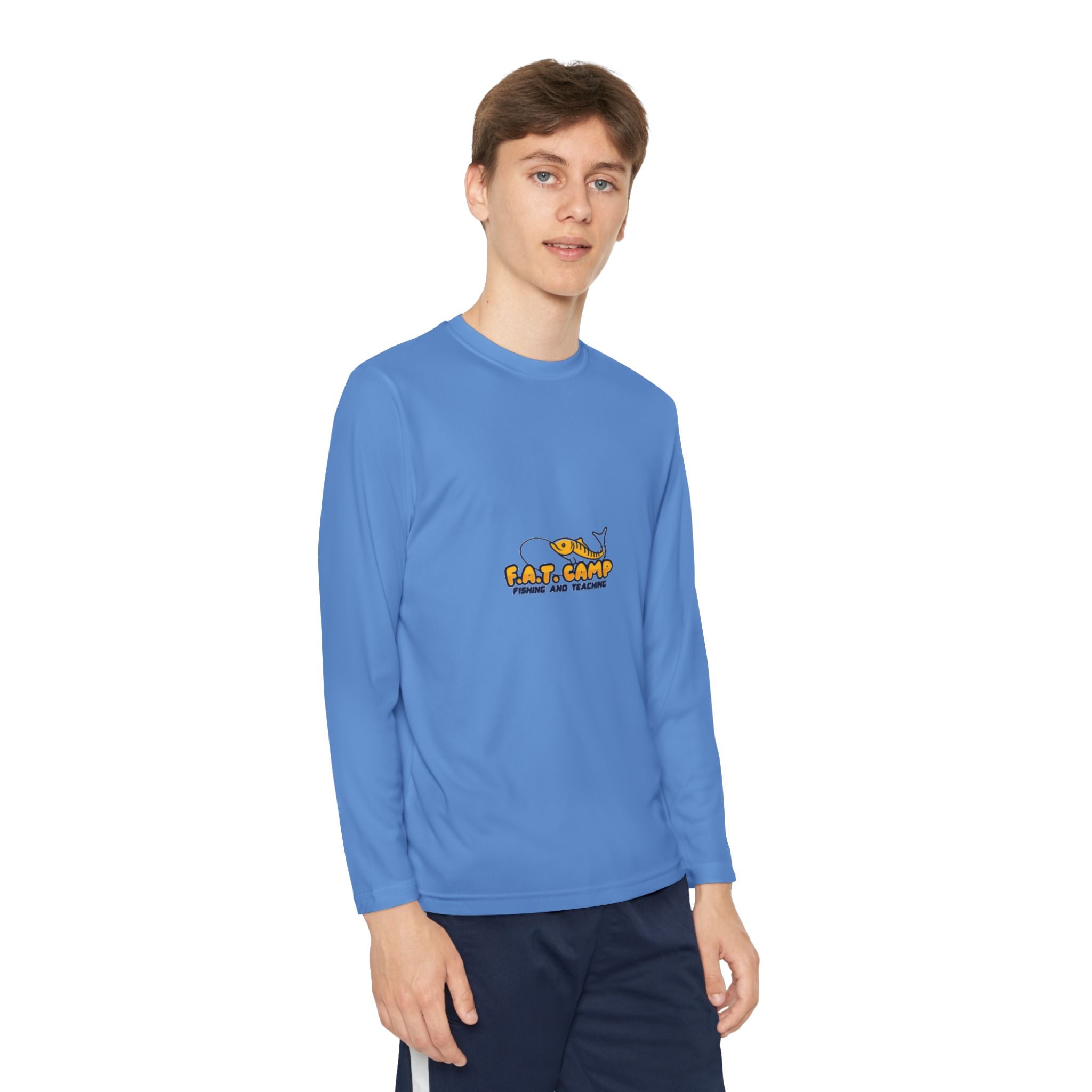 Eat Camp logo Youth Long Sleeve Tee | camper design, kids outdoor shirt