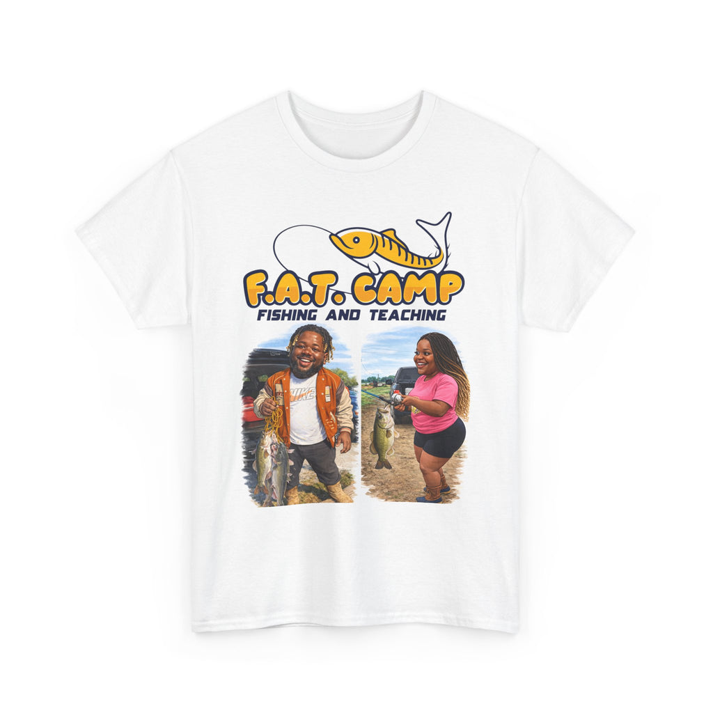 F.A.T. Camp Fishing & Teaching Tee — Funny Fishing Camp Graphic T-Shirt