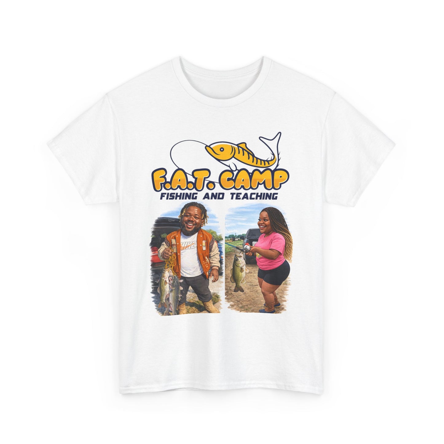 F.A.T. Camp Fishing & Teaching Tee — Funny Fishing Camp Graphic T-Shirt