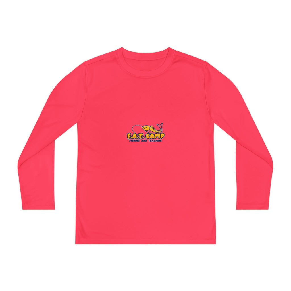 Eat Camp logo Youth Long Sleeve Tee | camper design, kids outdoor shirt
