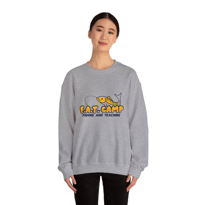 Fishing Camp Crewneck Sweatshirt — “F.A.T. CAMP” Graphic (Nesha, Louisiana 318)