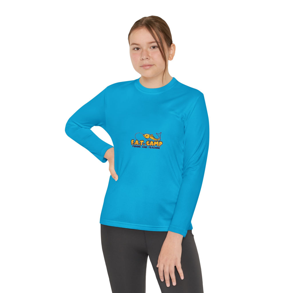 Eat Camp logo Youth Long Sleeve Tee | camper design, kids outdoor shirt