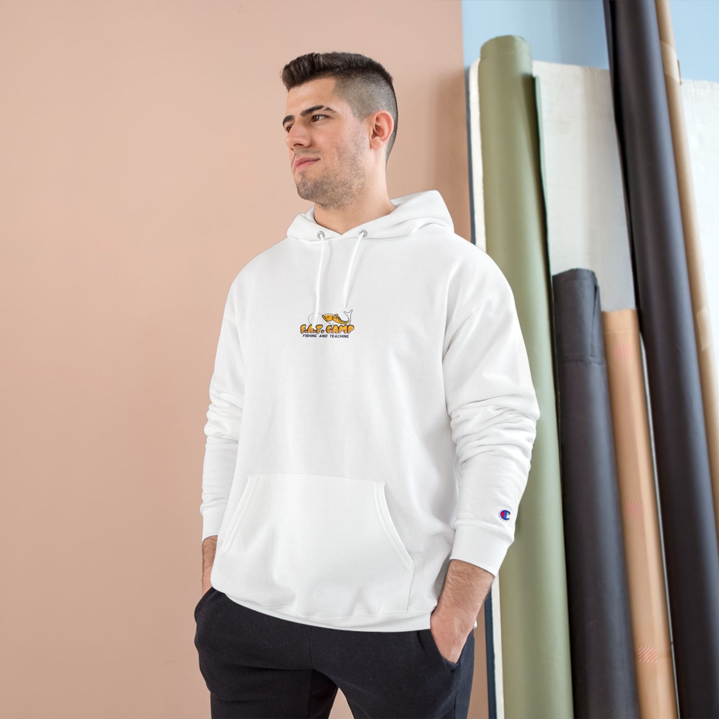 Gold Little Champion logo Champion Hoodie | Small Chest Embroidered Logo