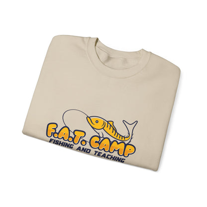 Fishing Camp Crewneck Sweatshirt — “F.A.T. CAMP” Graphic (Nesha, Louisiana 318)