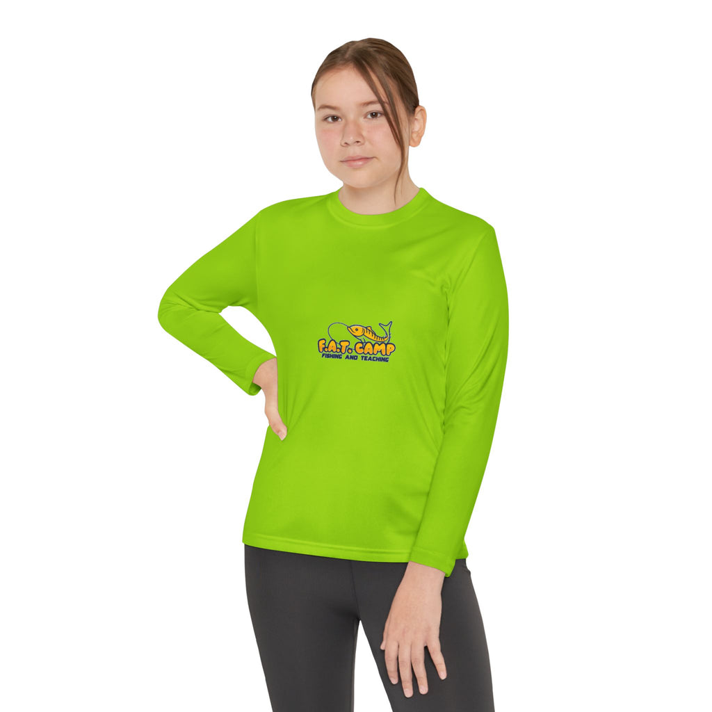 Eat Camp logo Youth Long Sleeve Tee | camper design, kids outdoor shirt