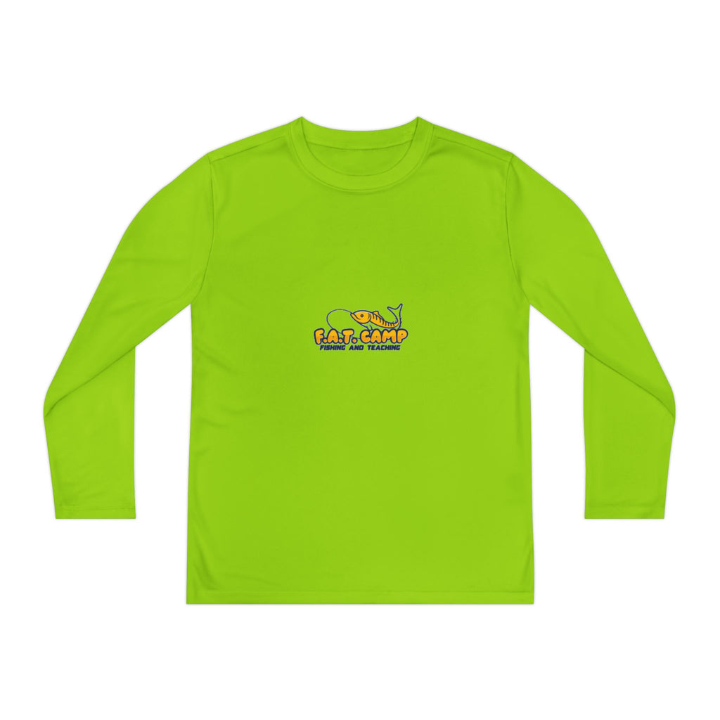 Eat Camp logo Youth Long Sleeve Tee | camper design, kids outdoor shirt