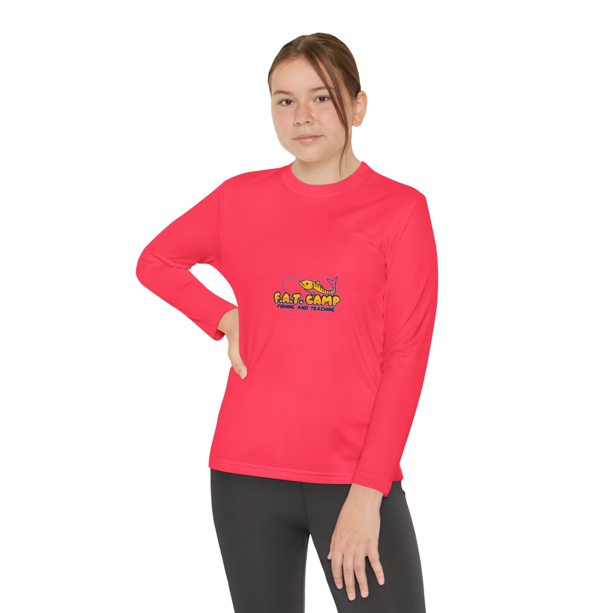 Eat Camp logo Youth Long Sleeve Tee | camper design, kids outdoor shirt