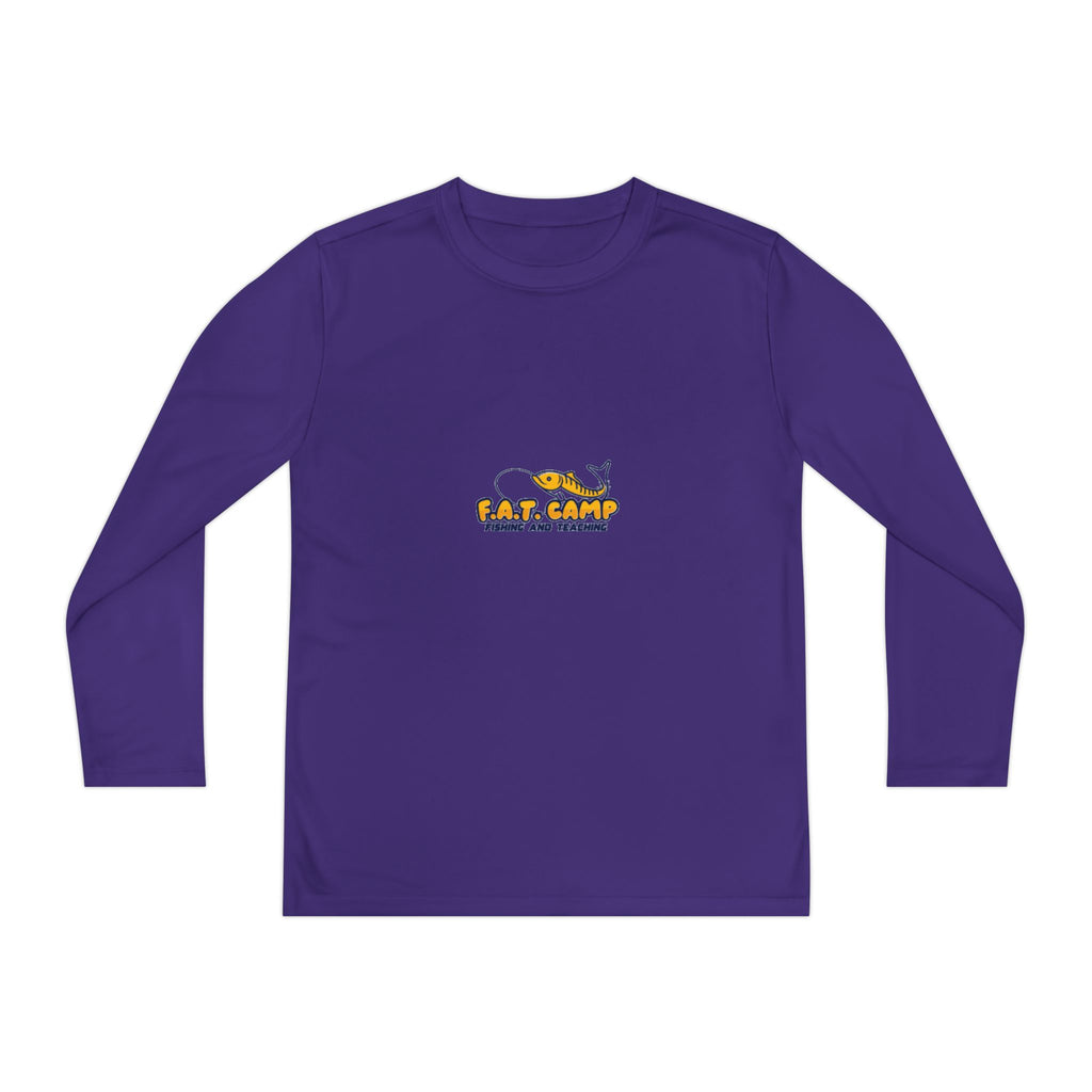 Eat Camp logo Youth Long Sleeve Tee | camper design, kids outdoor shirt