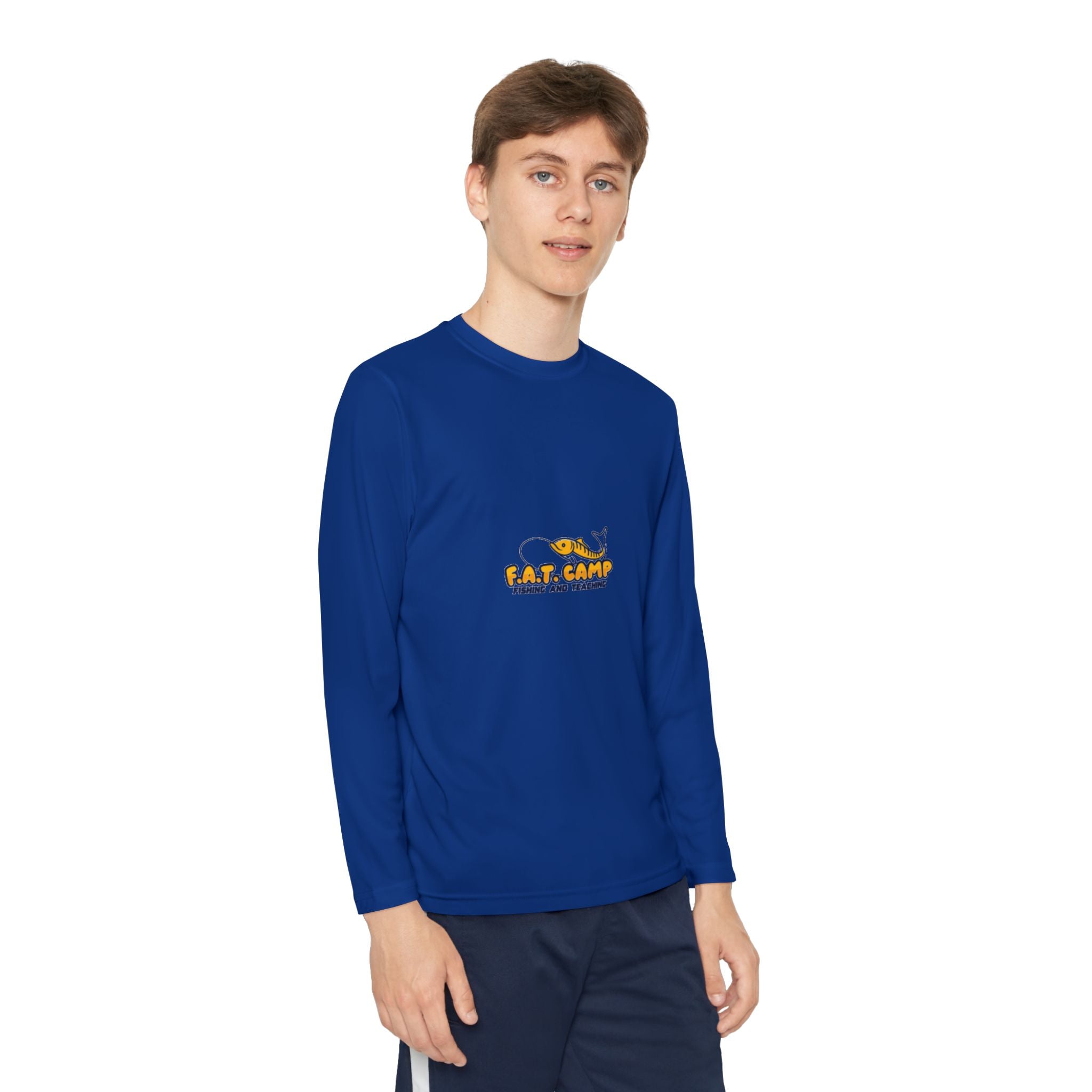Eat Camp logo Youth Long Sleeve Tee | camper design, kids outdoor shirt