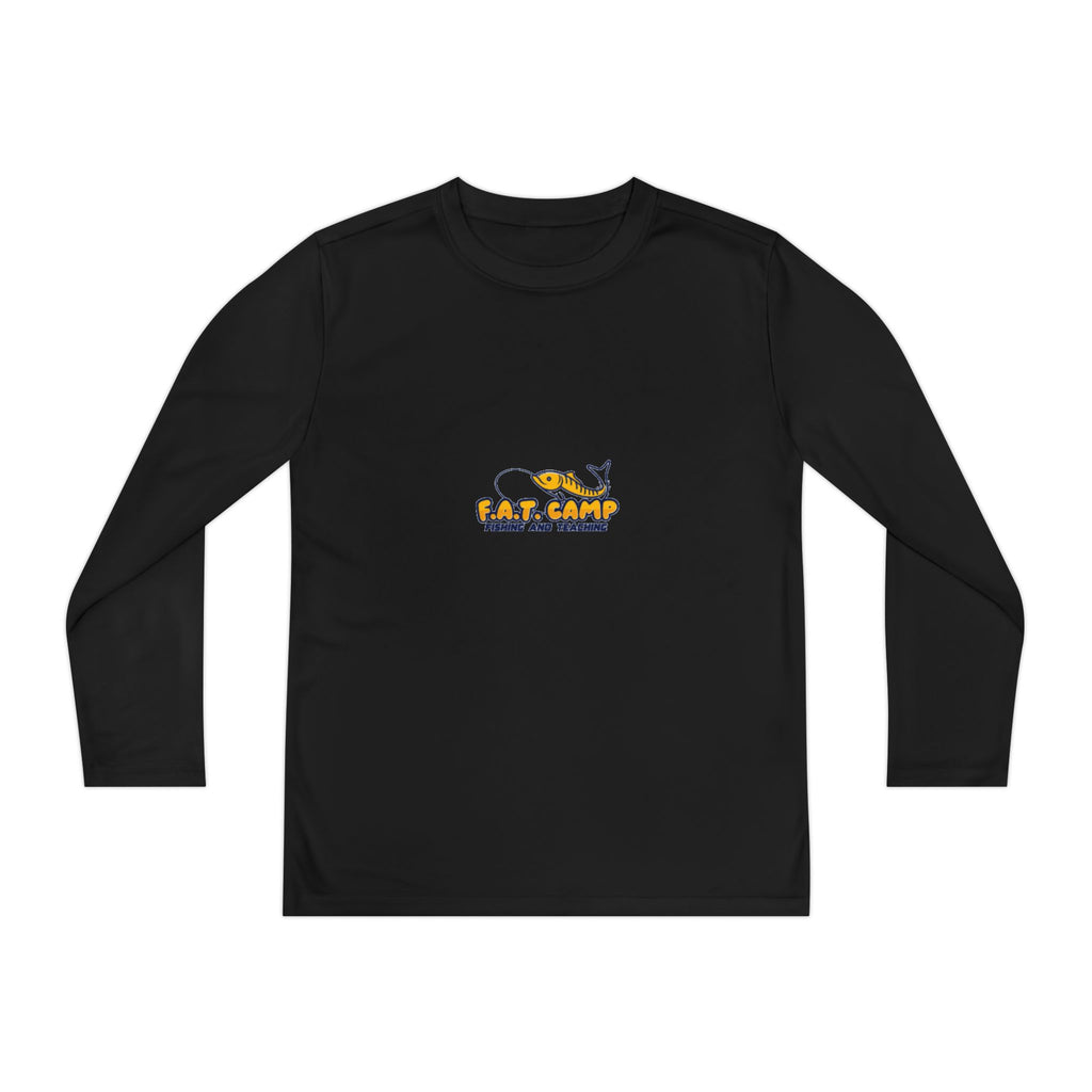 Eat Camp logo Youth Long Sleeve Tee | camper design, kids outdoor shirt