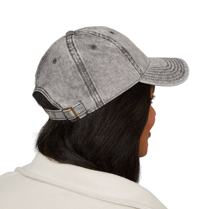 Tiny Sunflower Embroidery Vintage Cap | Distressed Baseball Hat