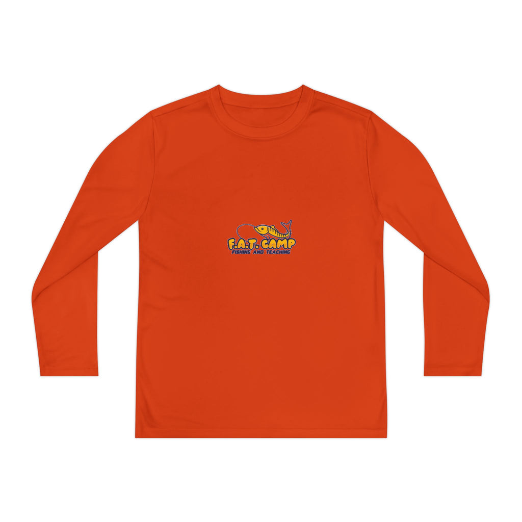 Eat Camp logo Youth Long Sleeve Tee | camper design, kids outdoor shirt