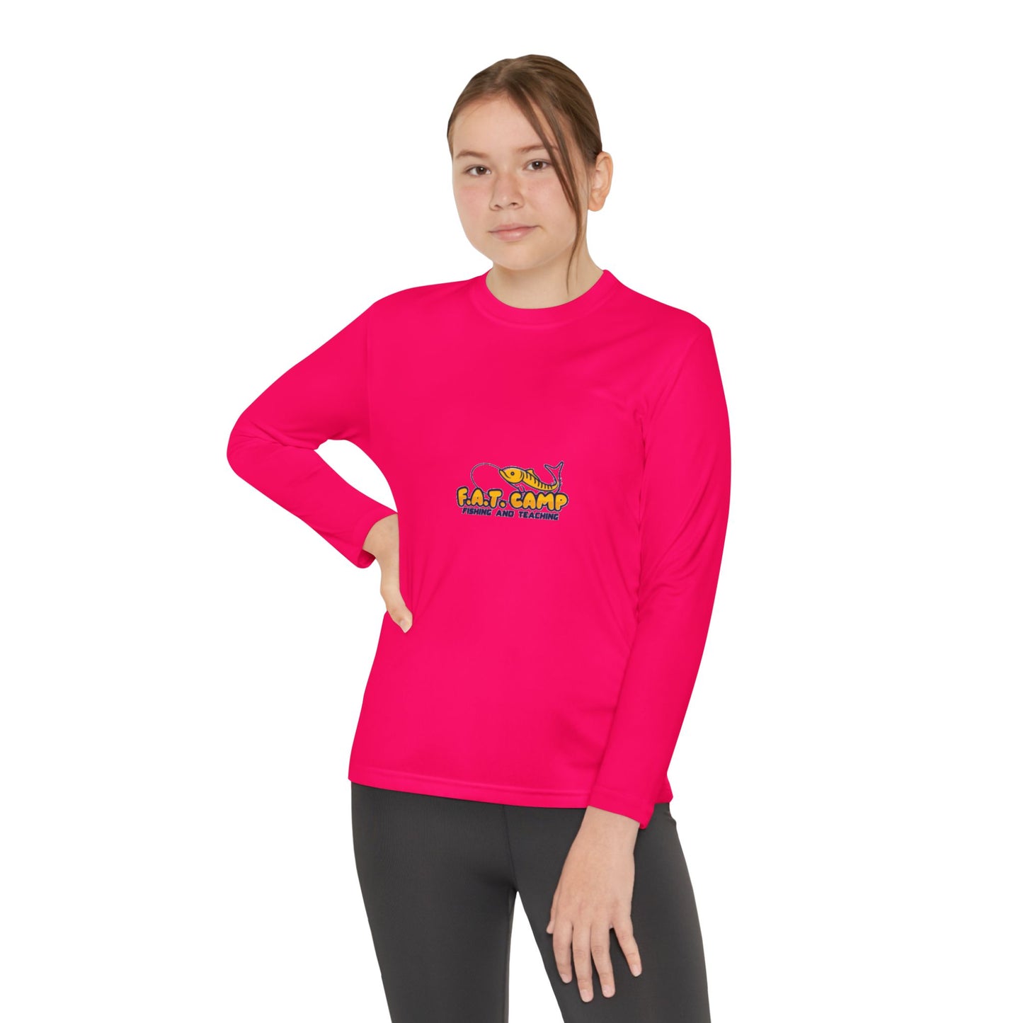 Eat Camp logo Youth Long Sleeve Tee | camper design, kids outdoor shirt