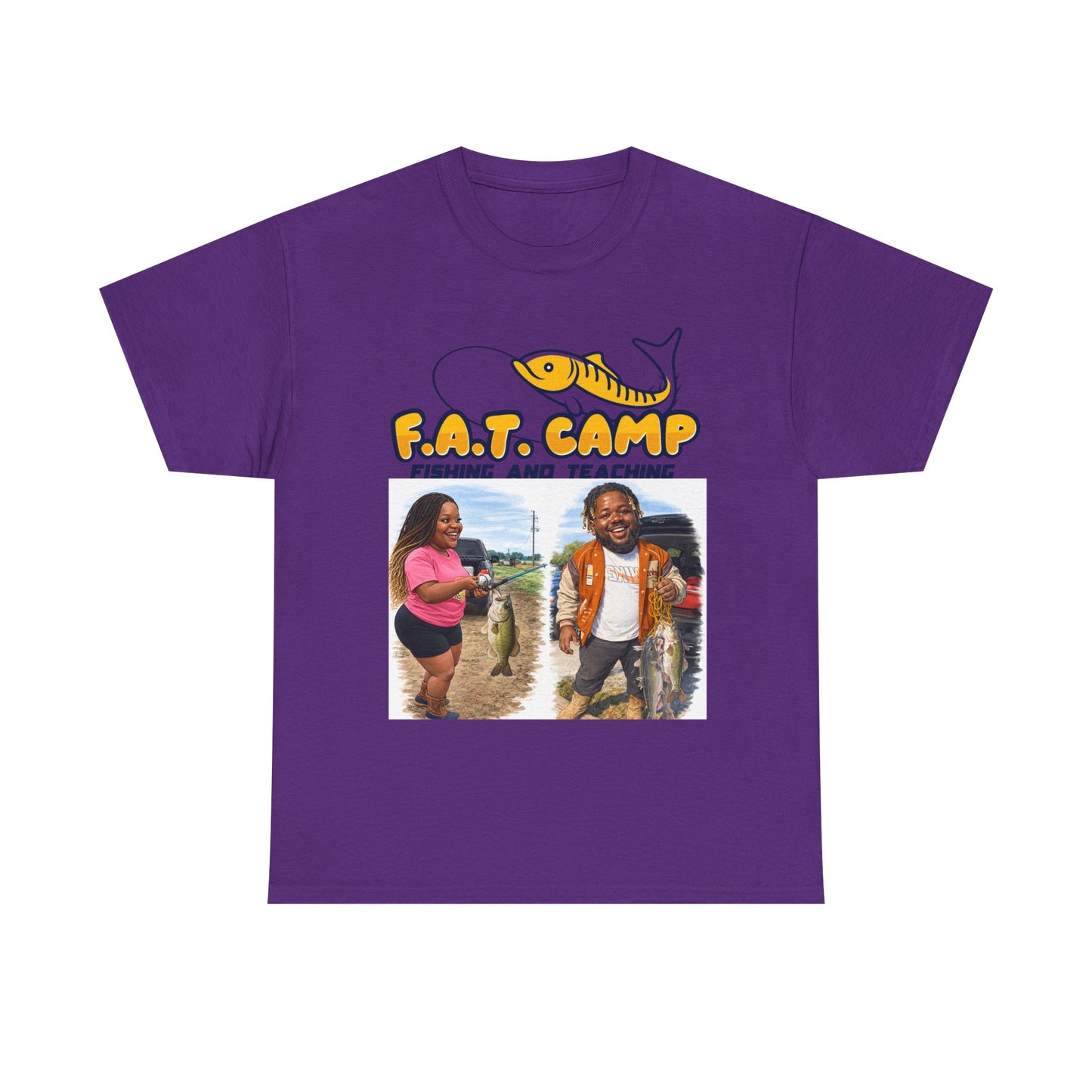 Fishing Tee — “F.A.T. Camp” 318 Baby / Nesha "Pretty Girls Fish Too" Graphic Shirt