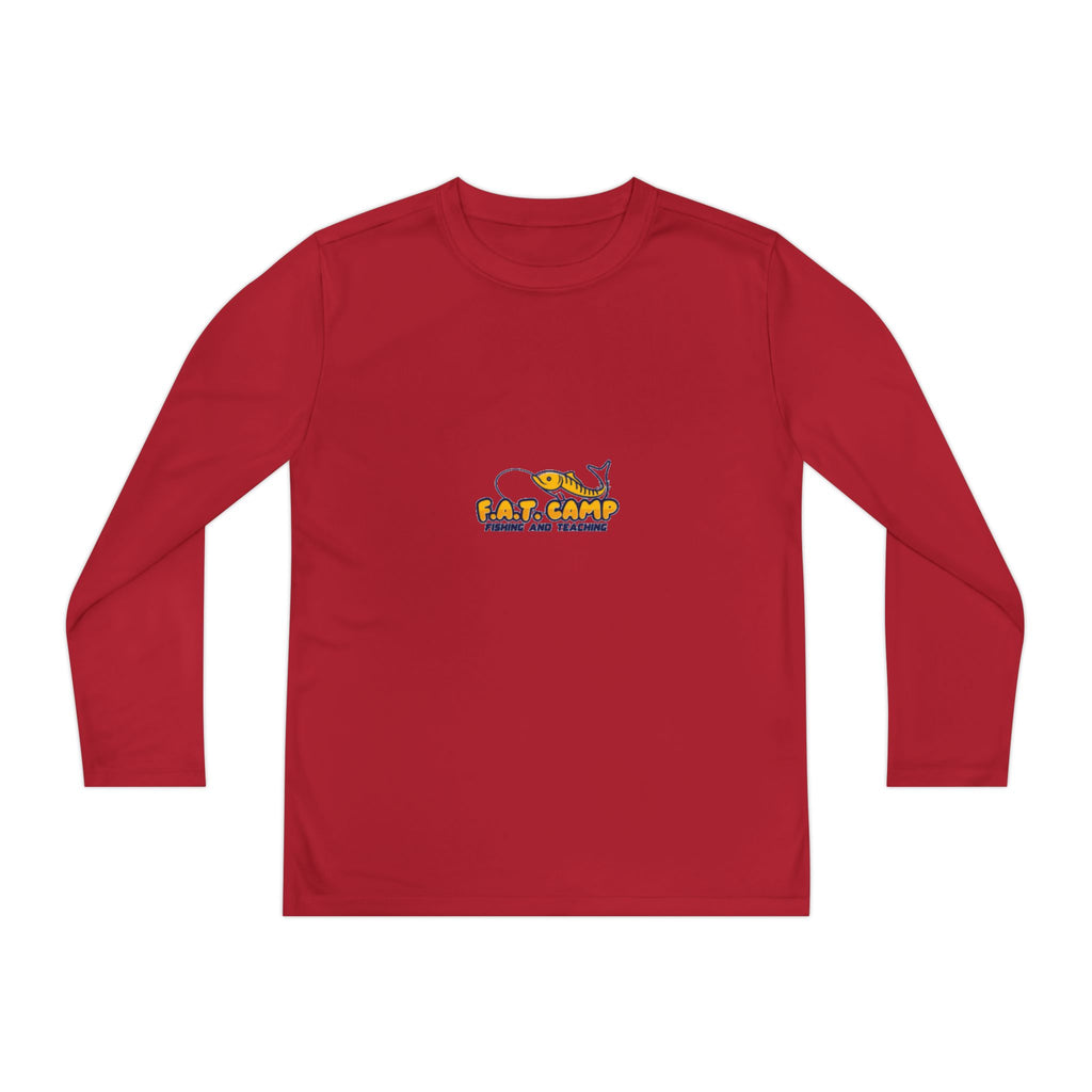 Eat Camp logo Youth Long Sleeve Tee | camper design, kids outdoor shirt