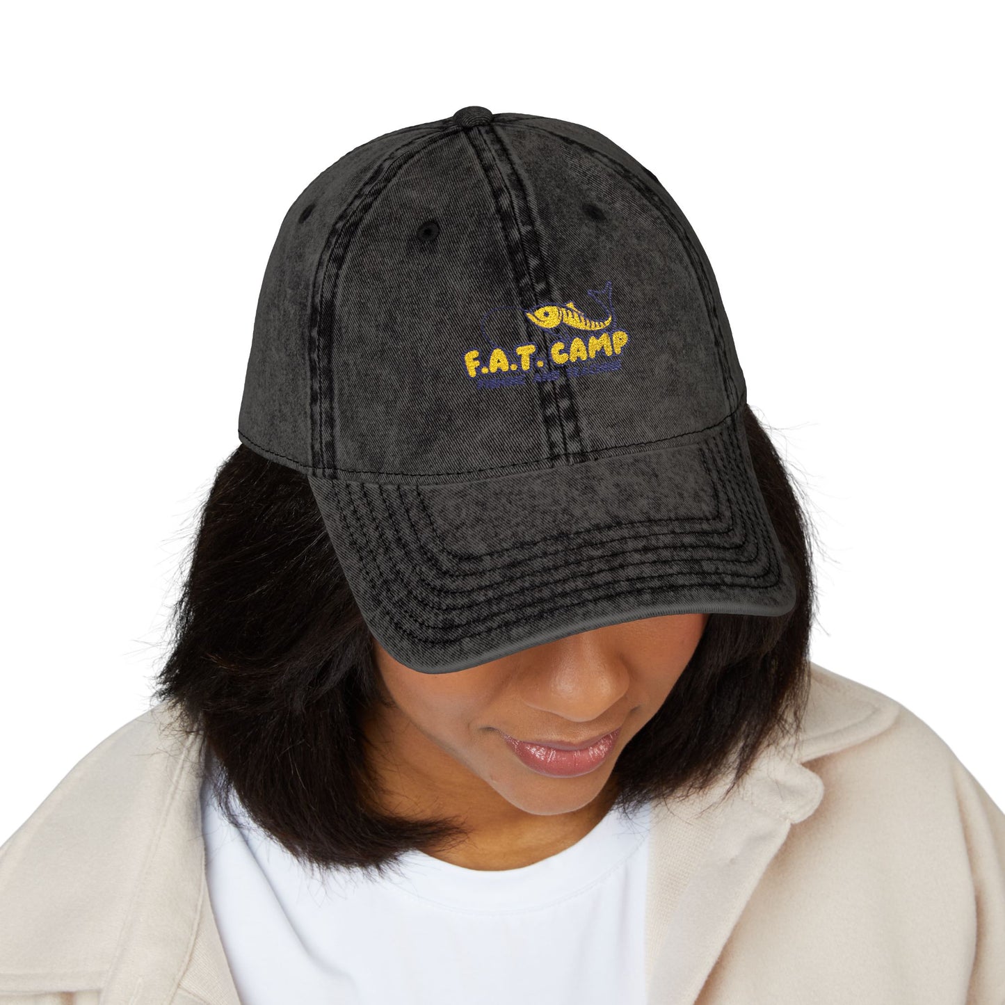 Tiny Sunflower Embroidery Vintage Cap | Distressed Baseball Hat
