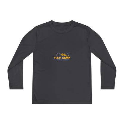 Eat Camp logo Youth Long Sleeve Tee | camper design, kids outdoor shirt