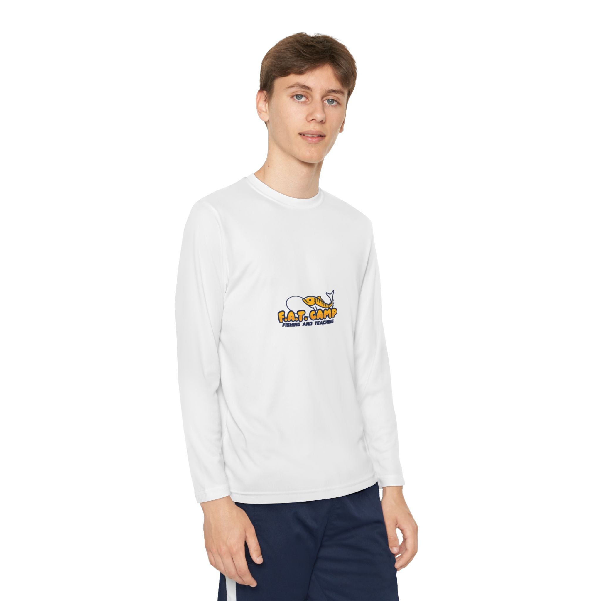 Eat Camp logo Youth Long Sleeve Tee | camper design, kids outdoor shirt