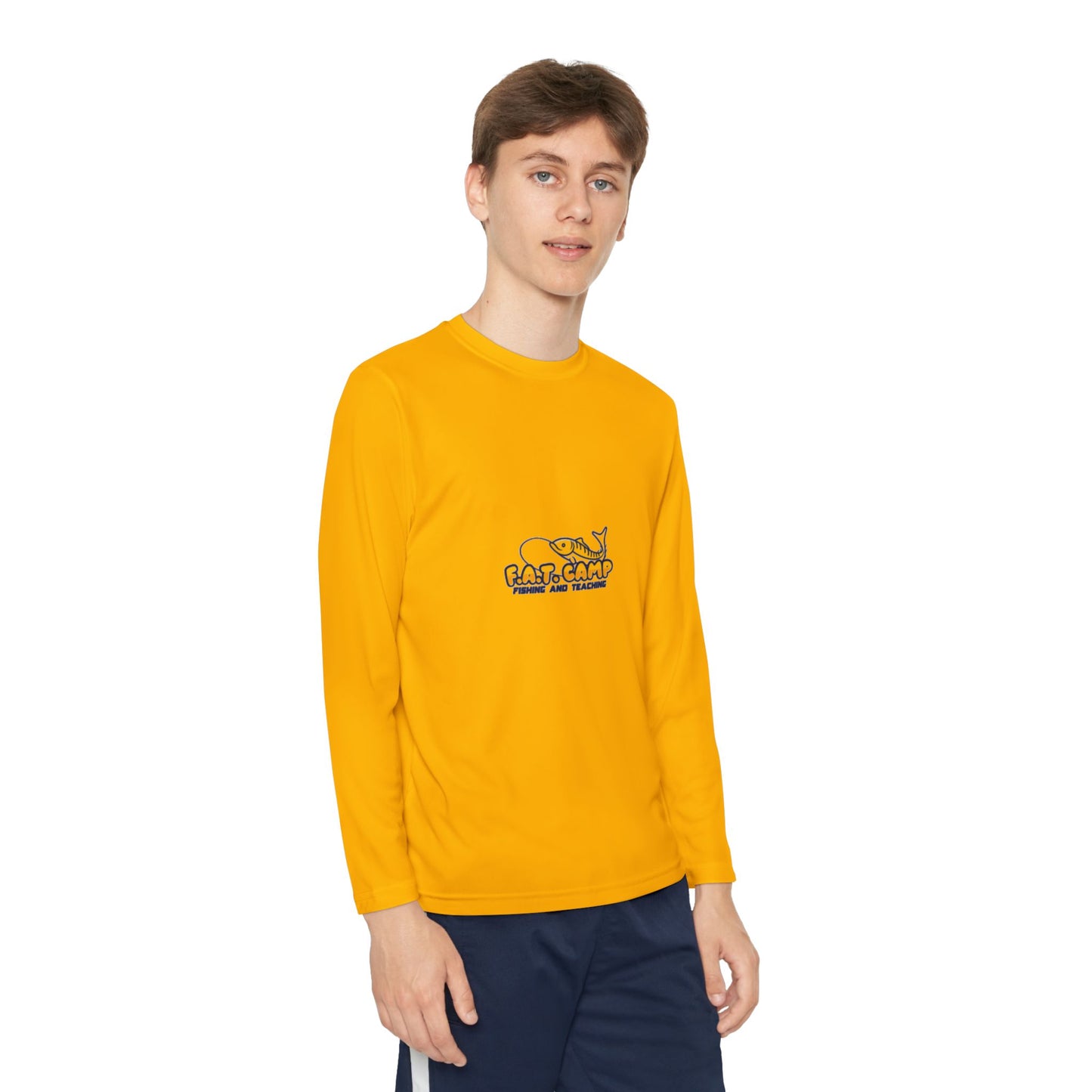 Eat Camp logo Youth Long Sleeve Tee | camper design, kids outdoor shirt