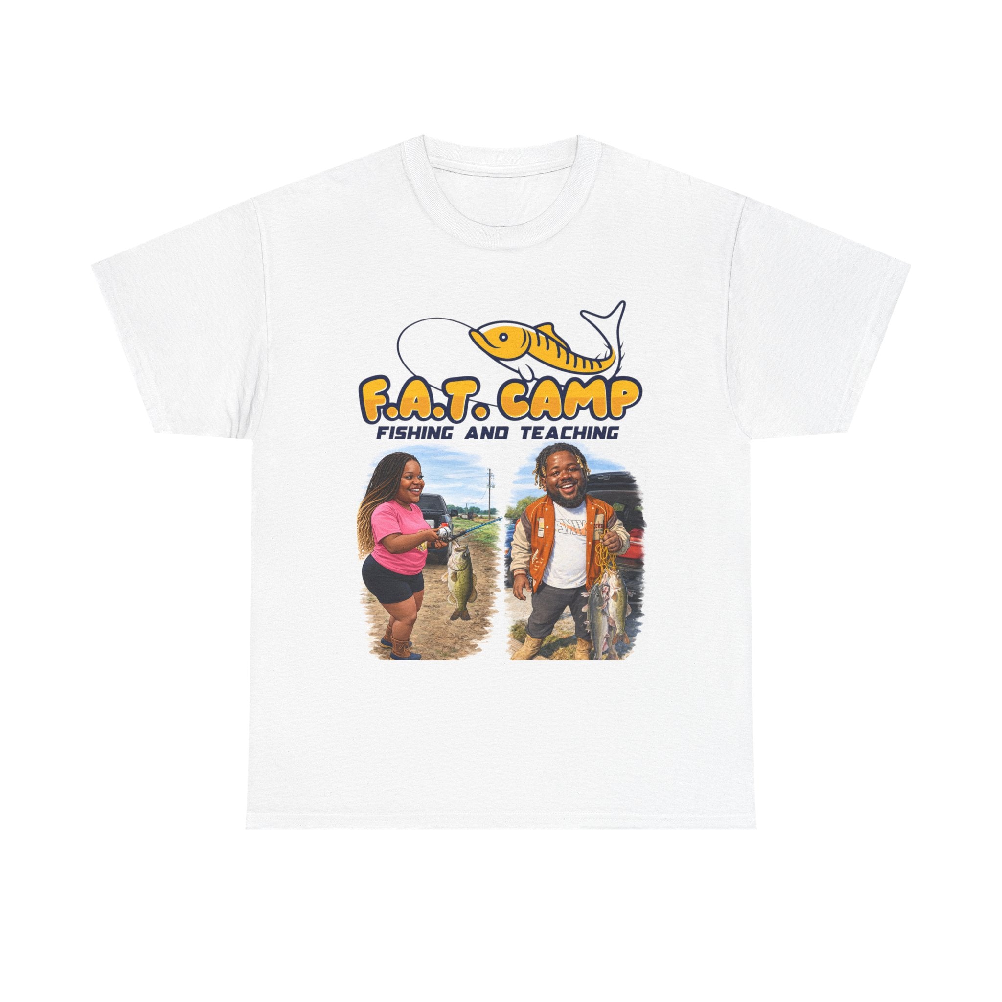 Fishing Tee — “F.A.T. Camp” 318 Baby / Nesha "Pretty Girls Fish Too" Graphic Shirt