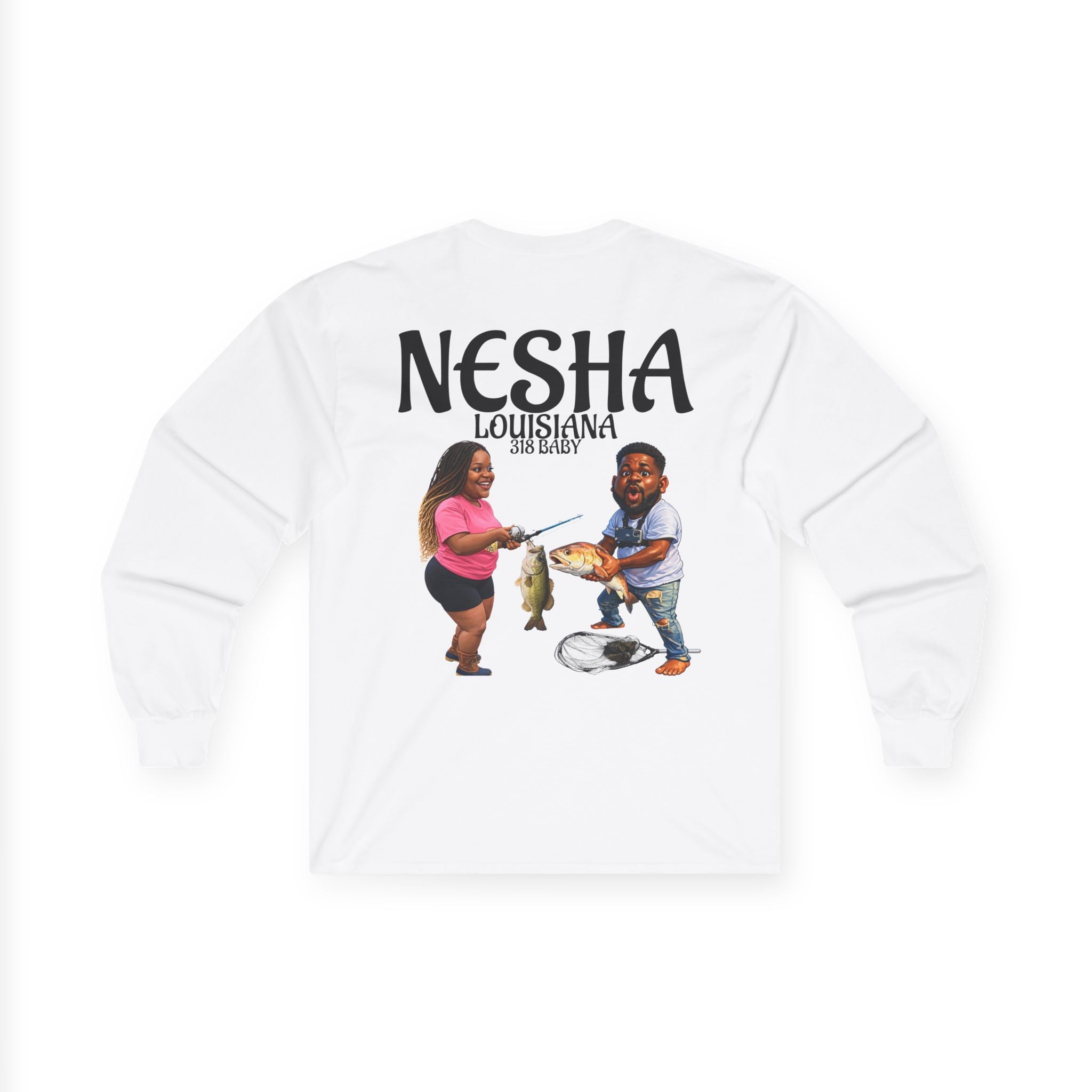 Fishing Camp Long Sleeve Tee — “F.A.T. Camp: Fishing and Teaching” Graphic