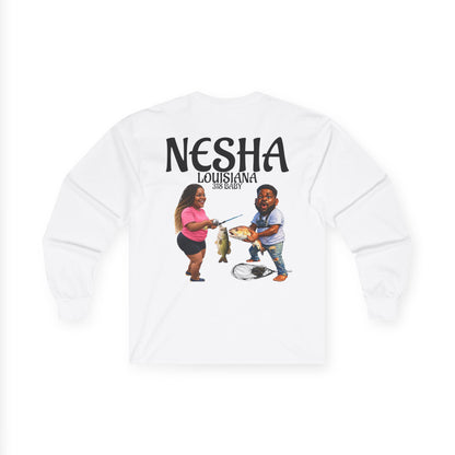 Fishing Camp Long Sleeve Tee — “F.A.T. Camp: Fishing and Teaching” Graphic