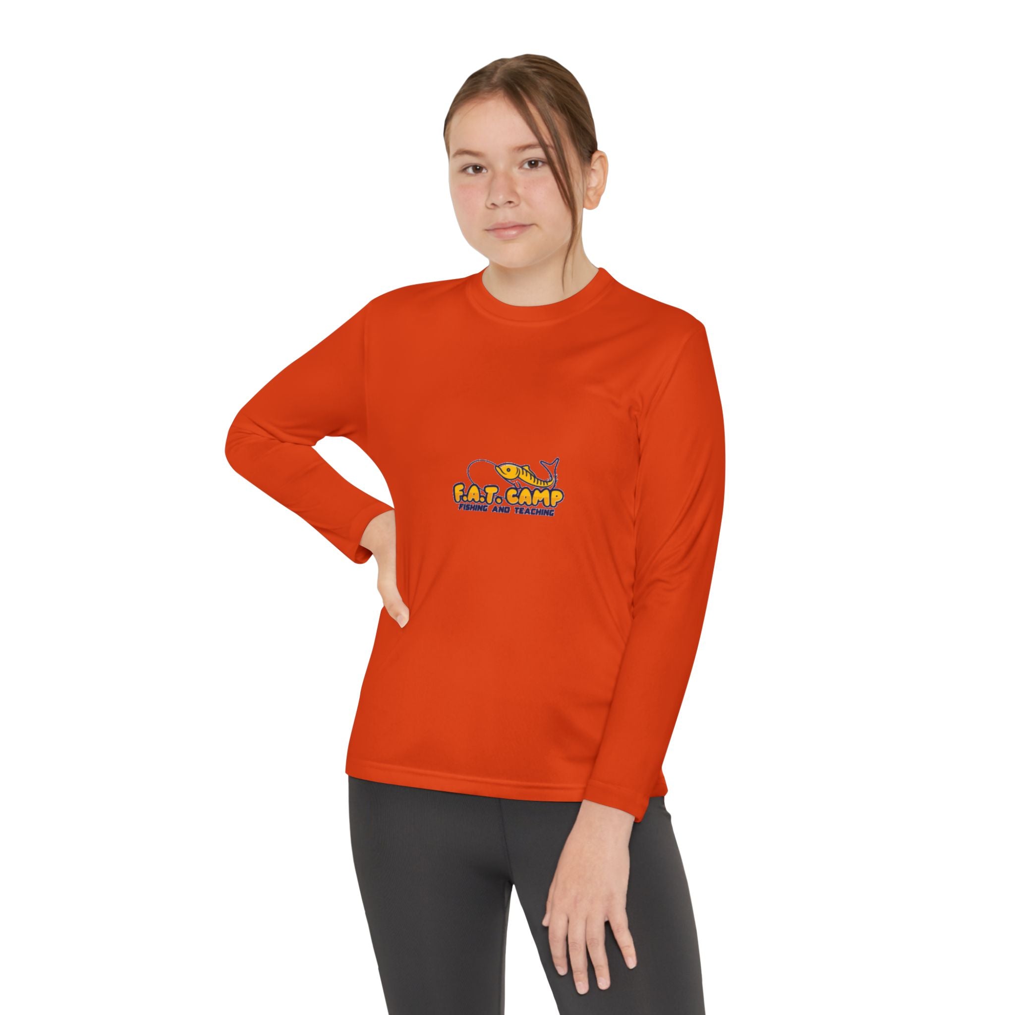 Eat Camp logo Youth Long Sleeve Tee | camper design, kids outdoor shirt