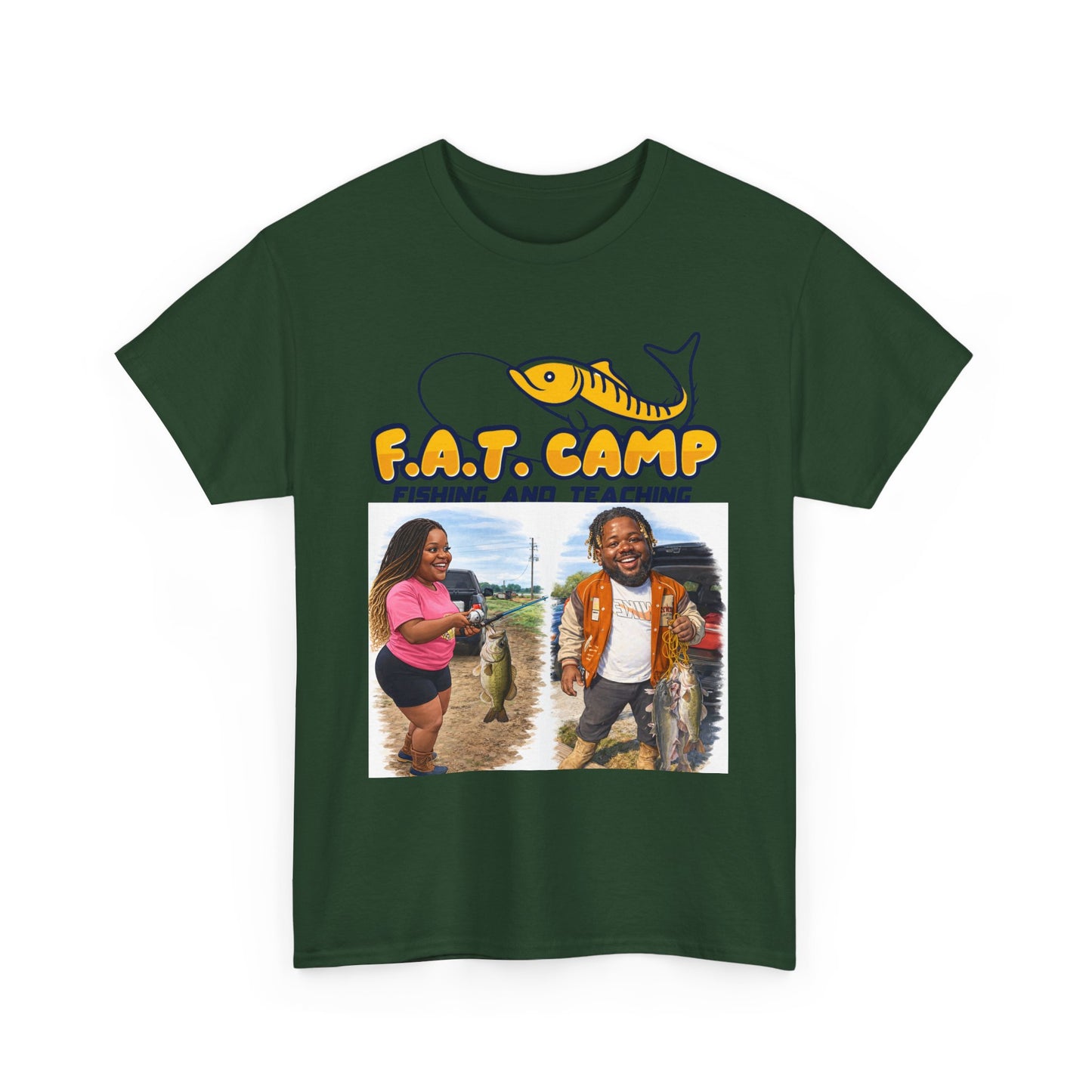 Fishing Tee — “F.A.T. Camp” 318 Baby / Nesha "Pretty Girls Fish Too" Graphic Shirt