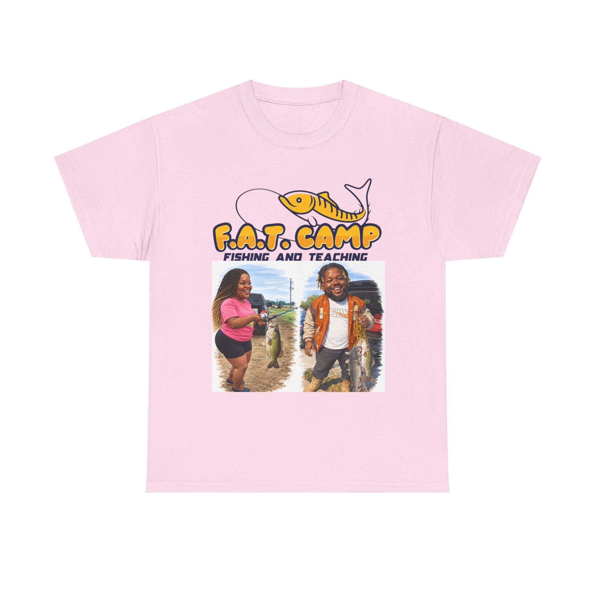 Fishing Tee — “F.A.T. Camp” 318 Baby / Nesha "Pretty Girls Fish Too" Graphic Shirt